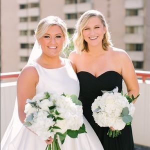 Azazie black strapless bridesmaid dress